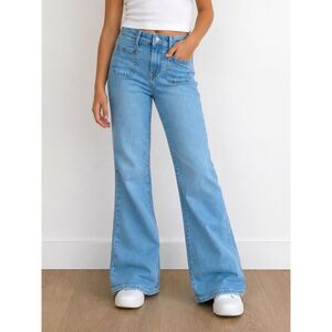 GAP Kids '70s Flare High Rise Jeans Girls Size 12 Blue Stretch Denim Retro